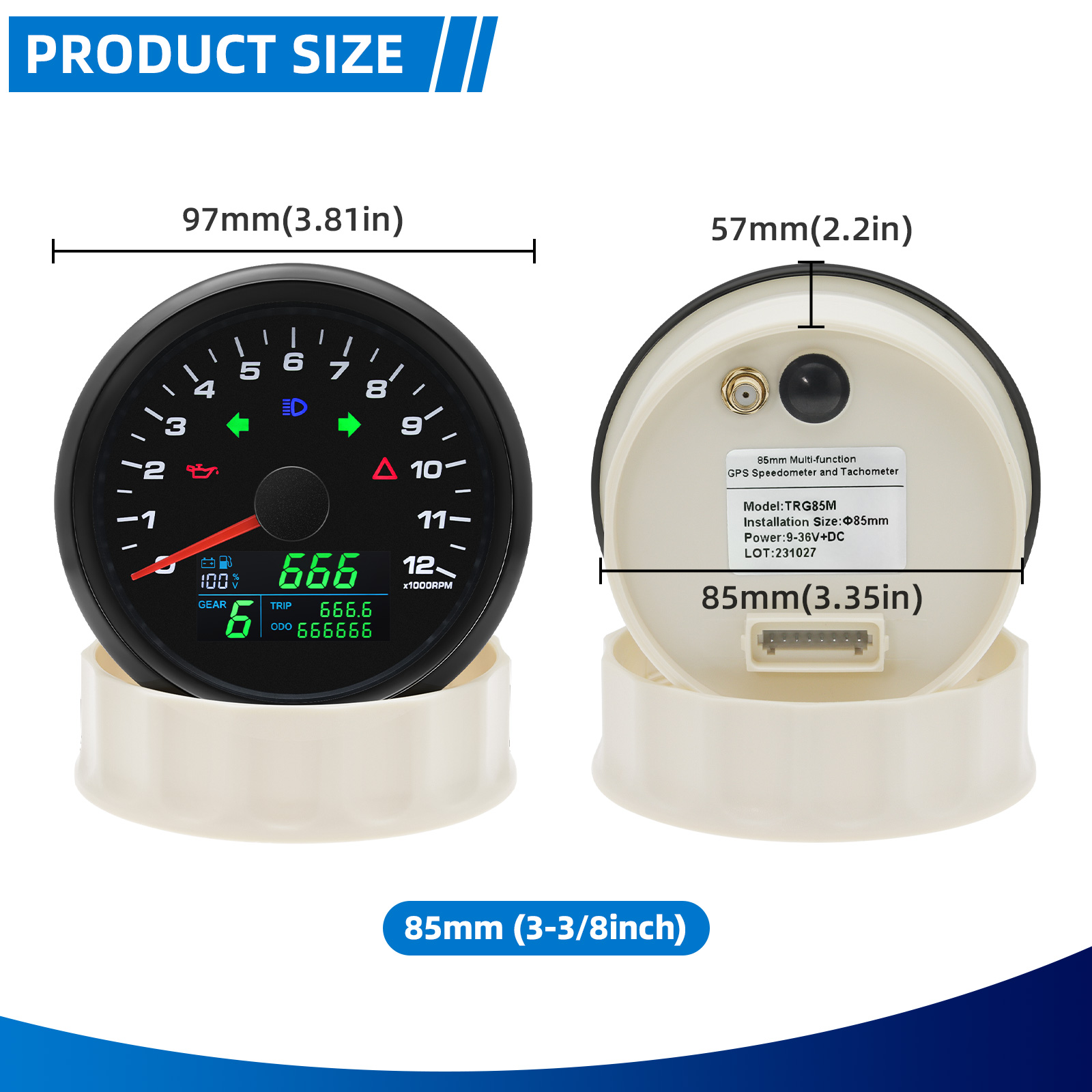 85mm Multifunctional Gaug GPS  - Motorcycle Gear Levels avis et prix