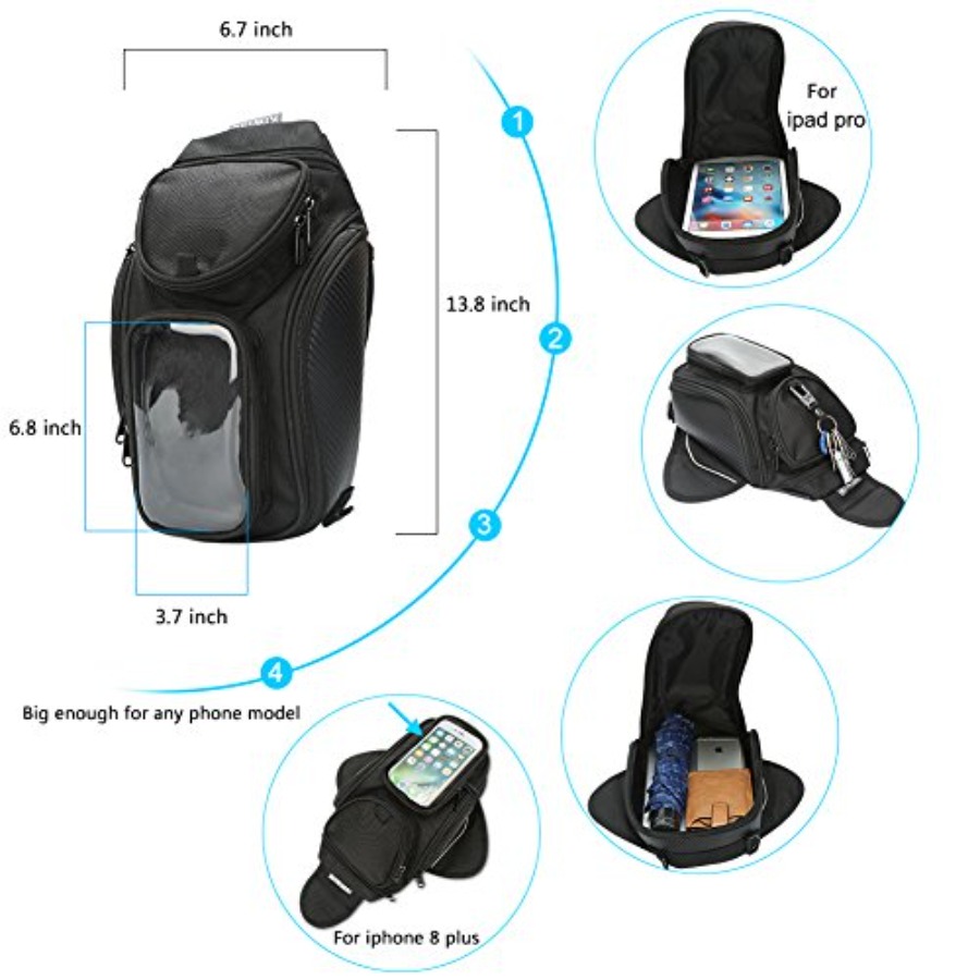 Motorcycle Tank Bag, Water Res - Magnetic Tank Bag avis et prix